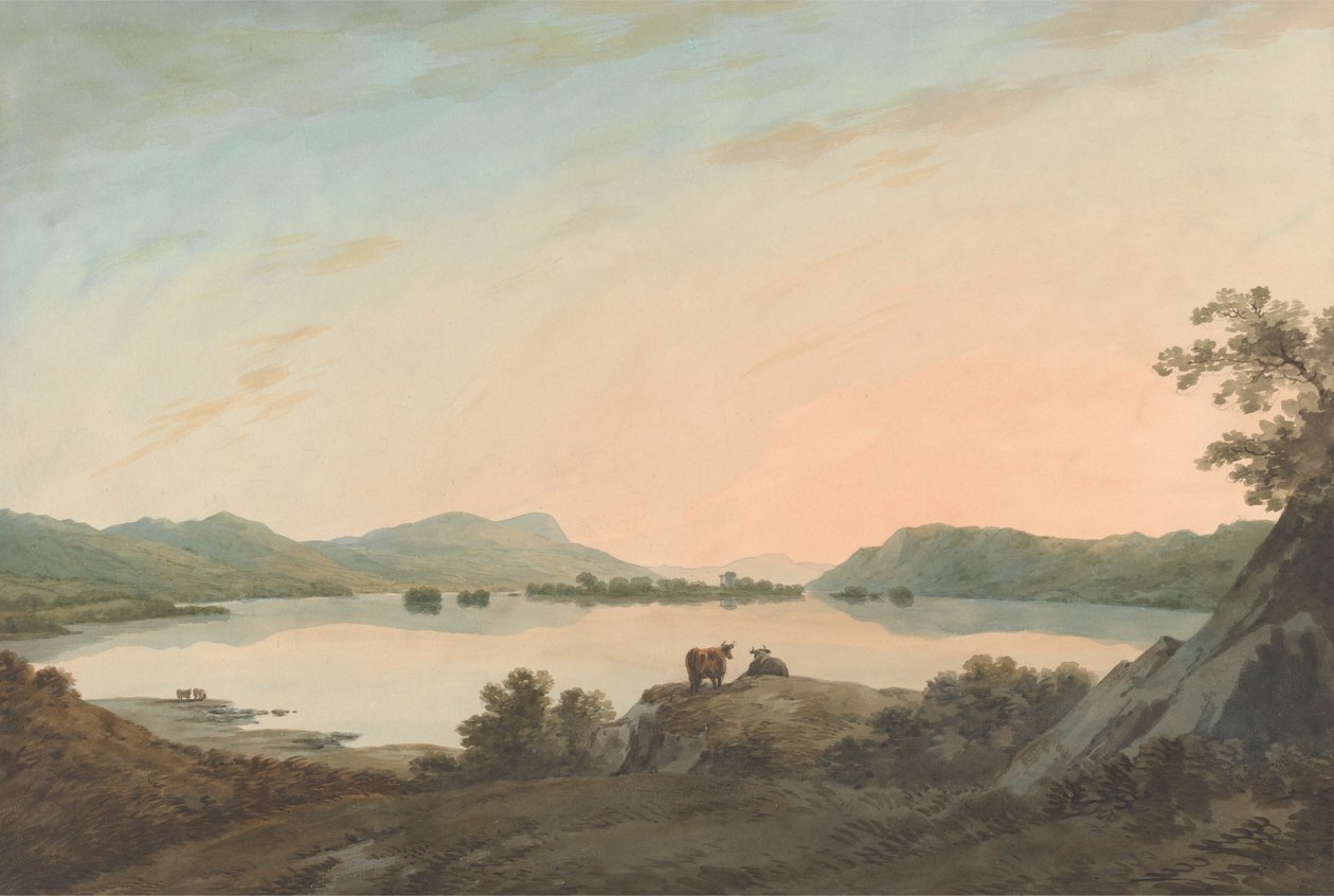 Lake Windermere fra Calgarth med Belle Isle av John Warwick Smith