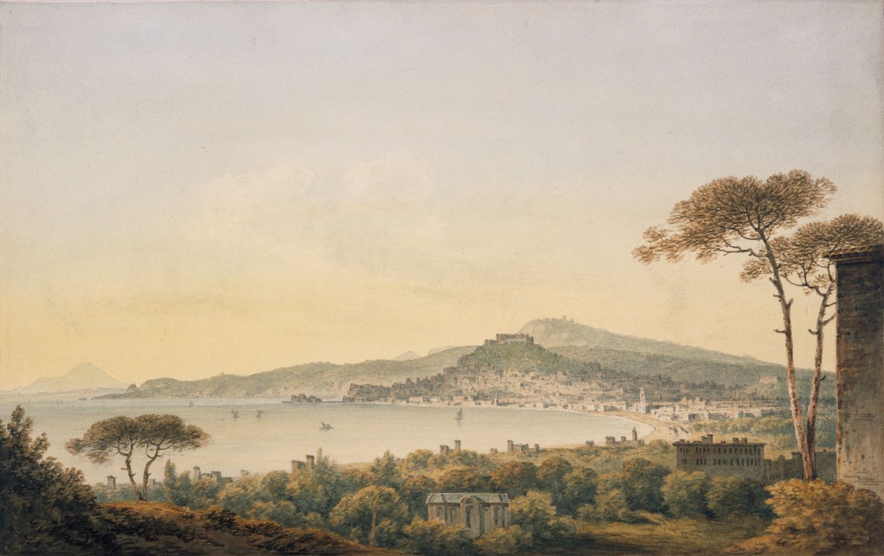 Napoli fra Sir William Hamiltons villa, 1780-1782 av John Warwick Smith