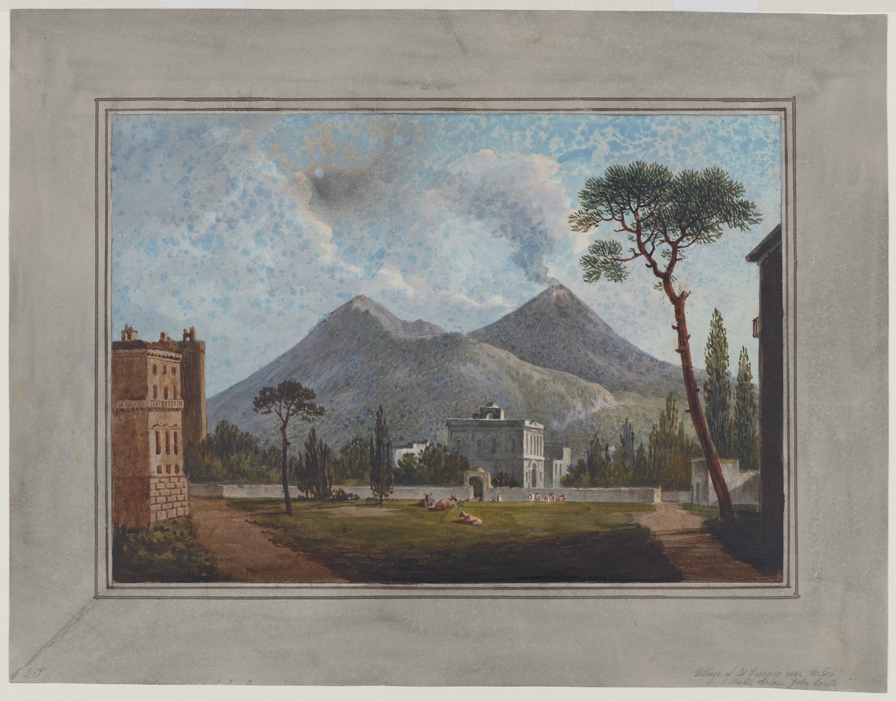 Village of St Giorgio Near Portici, ca. 1781 (akvarell, gouache, blyant og gummi arabisk på papir) av John Warwick Smith