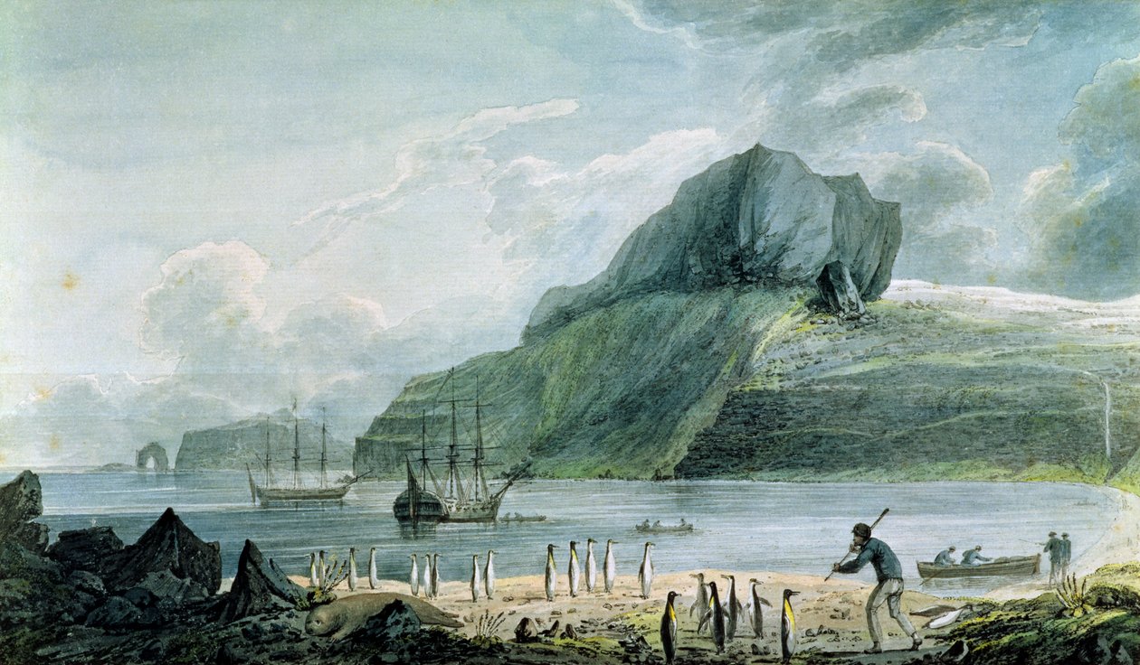 En utsikt over Christmas Harbor i Kerguelen's Land, 1781-4 av John Webber
