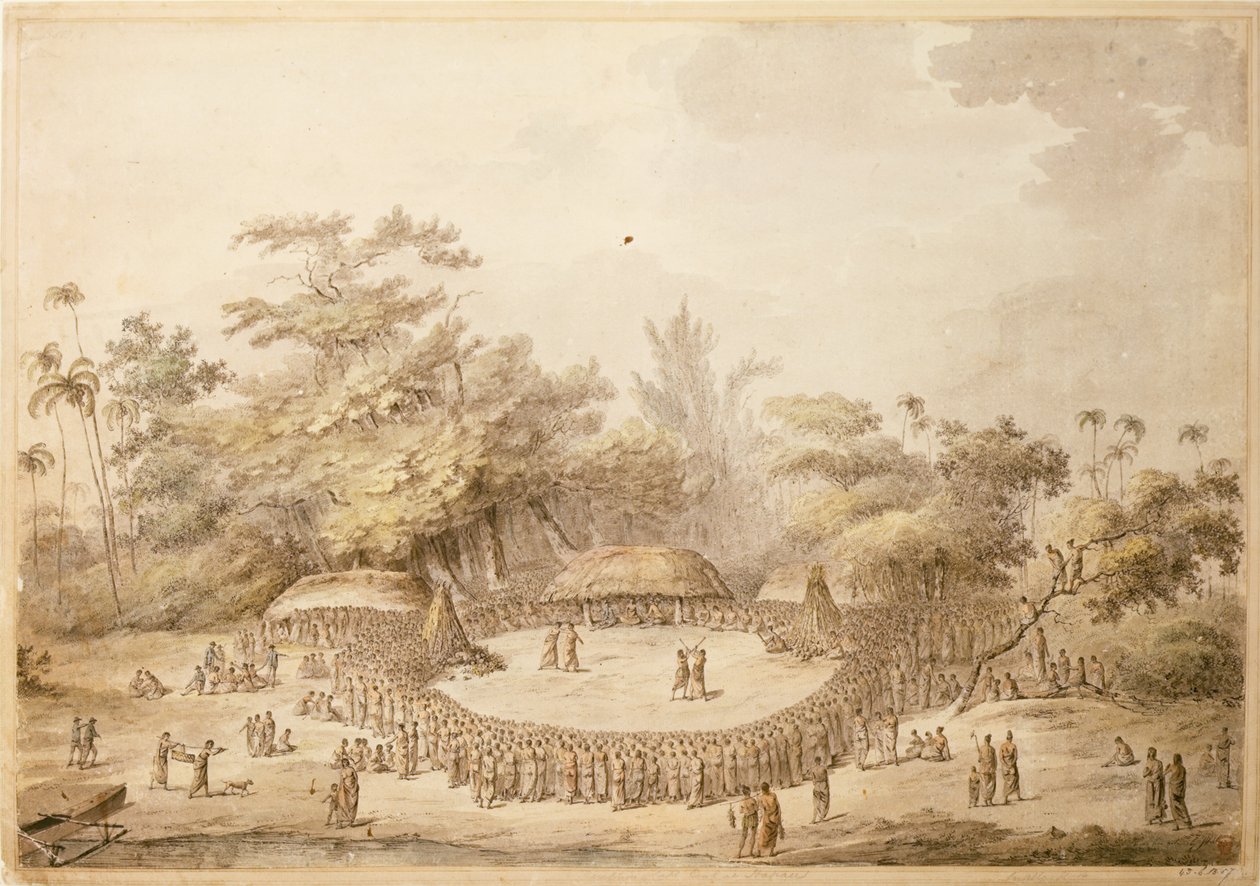 Captain Cook på Hapaee av John Webber