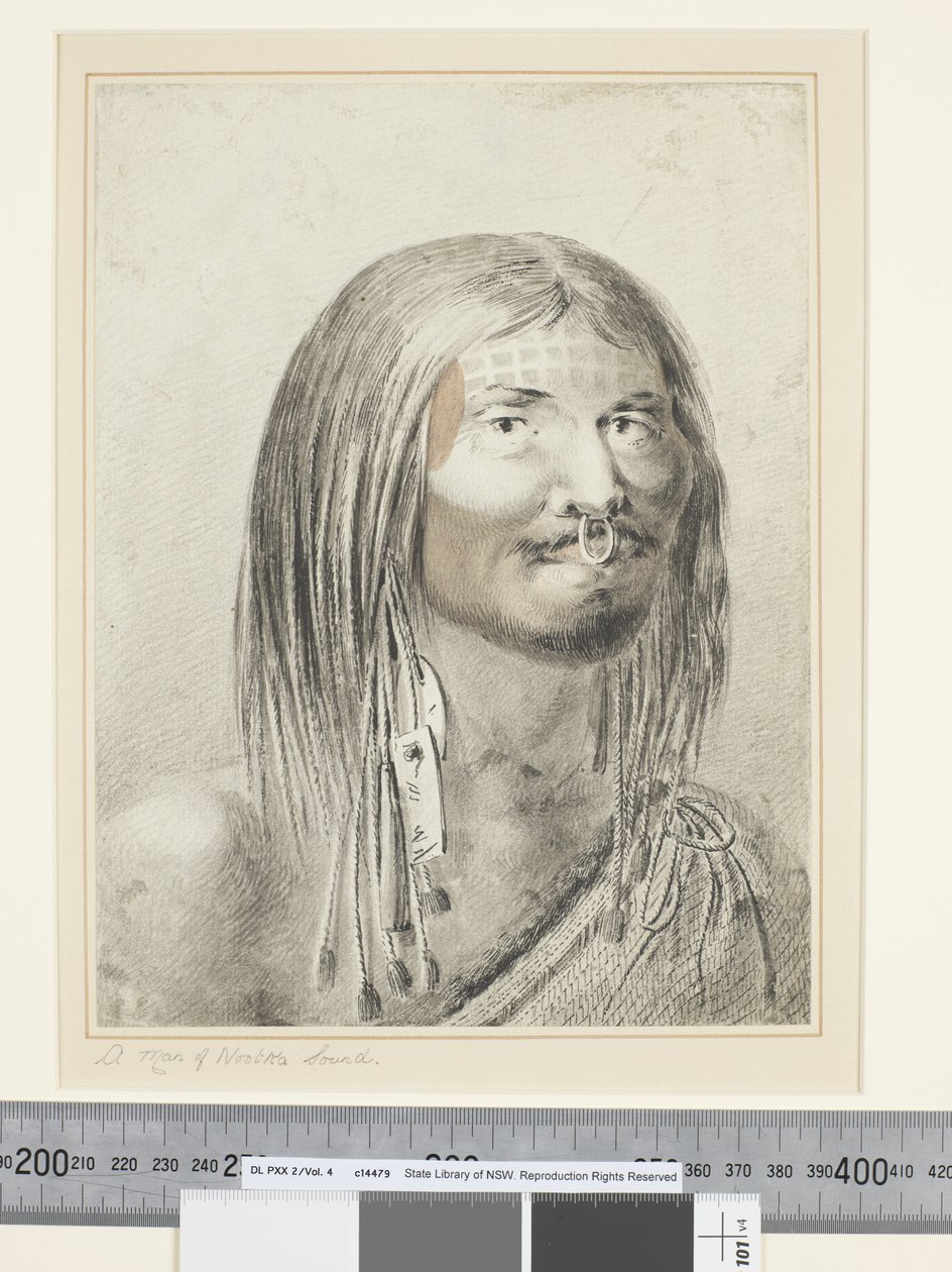 F.21 A Man of Nootka Sound, ca. 1773-84 (akvarell) av John Webber
