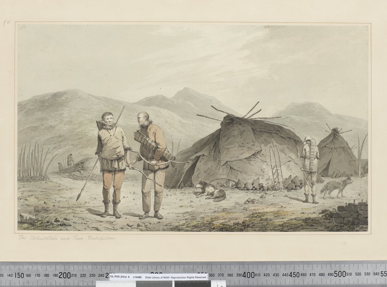 F.31 The Tschuktschi and Their Habitations, ca. 1773-84 (akvarell) av John Webber