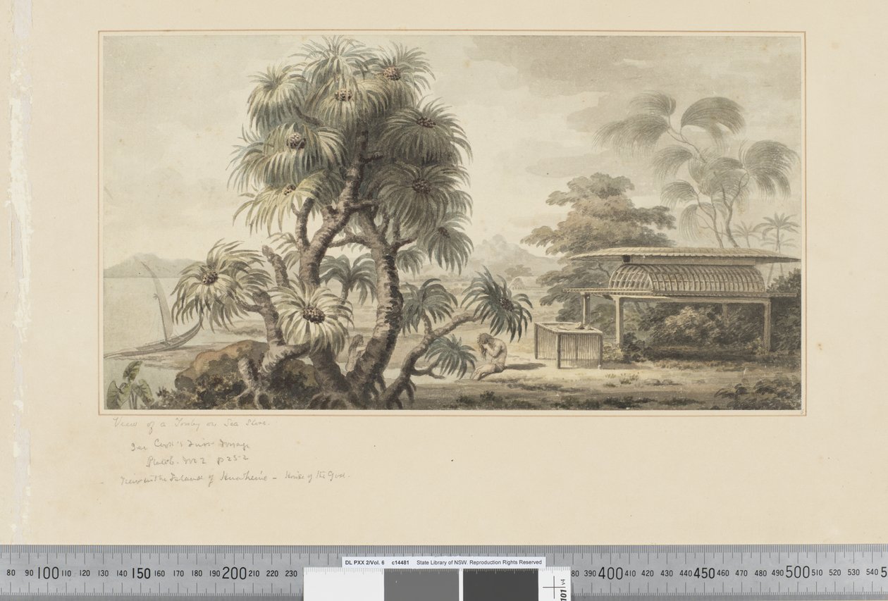 F.46 View of a Tomb on Sea Shore, ca. 1783-84 (akvarell) av John Webber