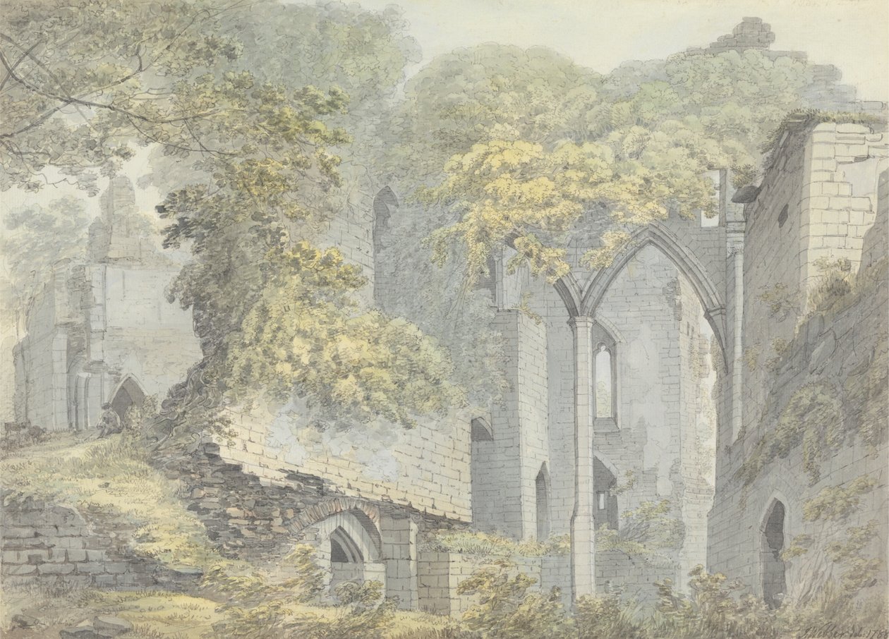 Goodrich Castle på Wye, Hertfordshire av John Webber