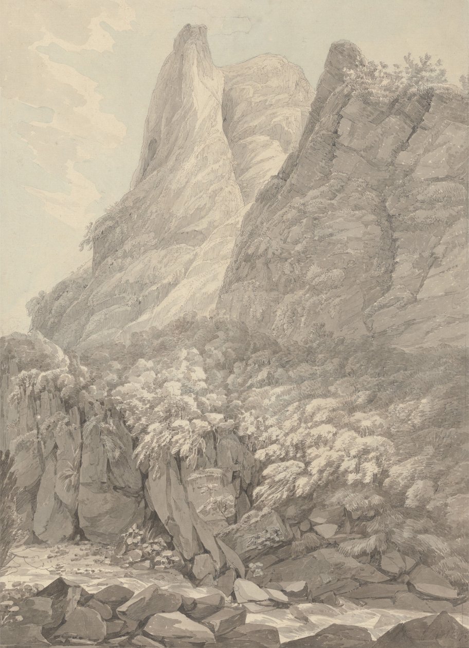 Thurshouse Tor fra elven Manifold, Derbyshire av John Webber