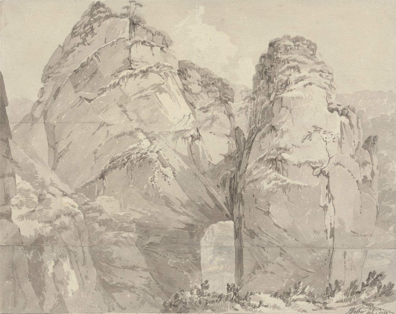 Utsikt fra Renard's Hole, Dovedale, Derbyshire av John Webber
