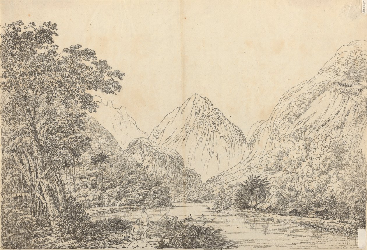 Utsikt i Oheitepeha Bay, Otaheite av John Webber
