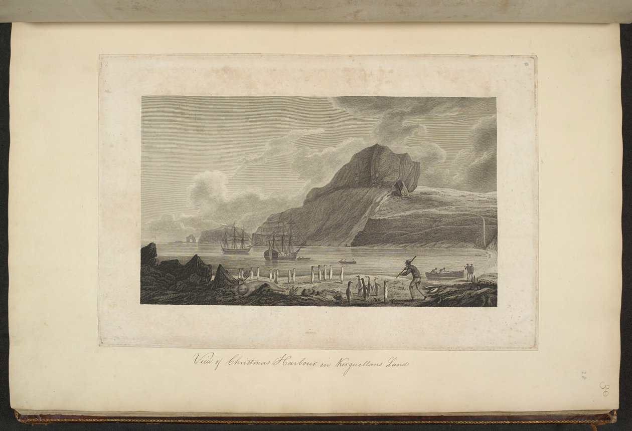 Utsikt over Christmas Harbor i Kerguelen's Land, desember 1776 av John Webber