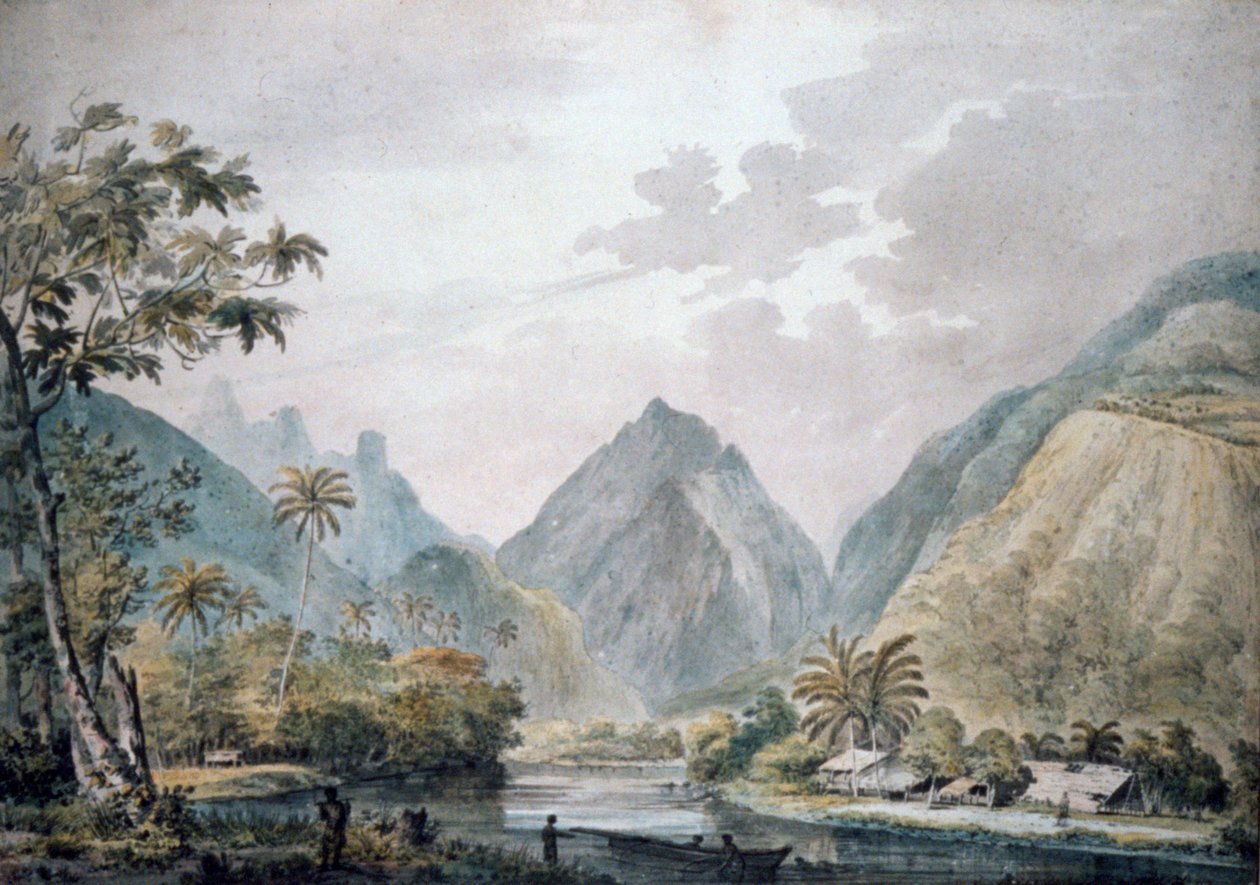 Utsikt over Vaitepiha-dalen, Tahiti, 1777 av John Webber
