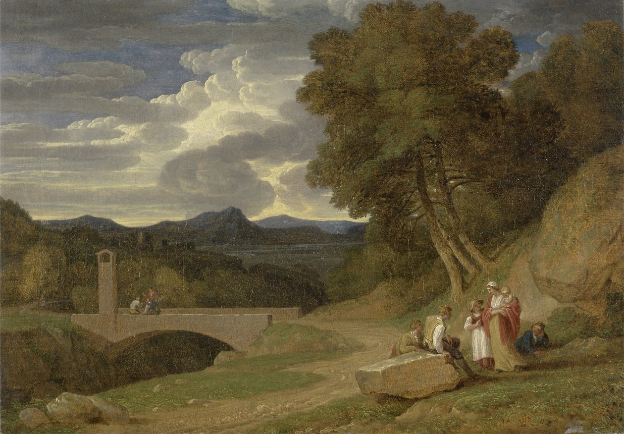 Et italiensk landskap (olje på lerret) av John White Abbott