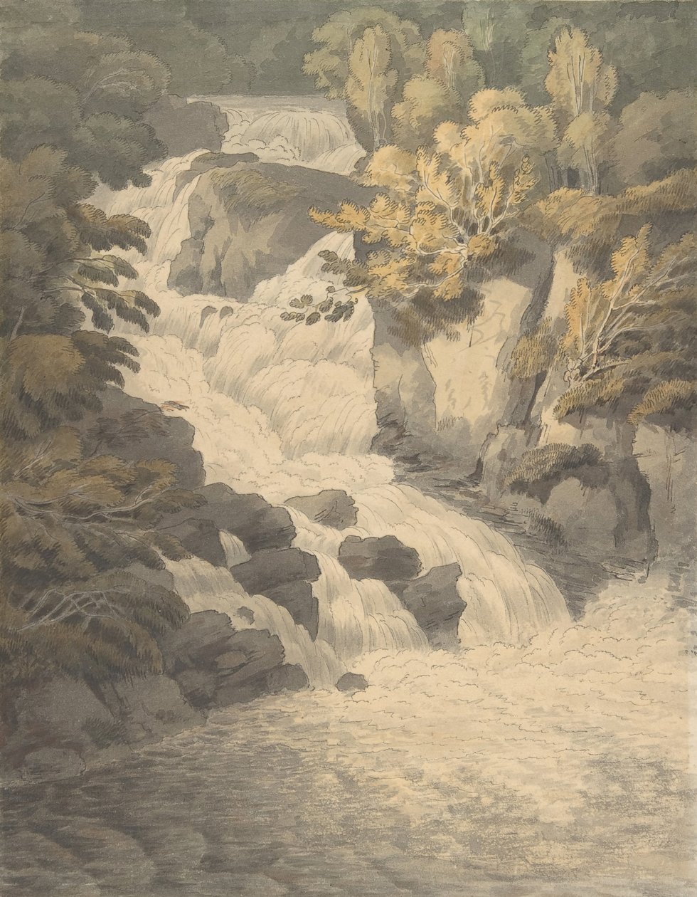 Cascade of the Aray ved Inveraray Skottland, 30. juni 1791. av John White Abbott