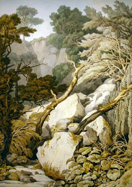 Chudleigh, Devon (penn og grått blekk og akvarell over blyant på papir) av John White Abbott