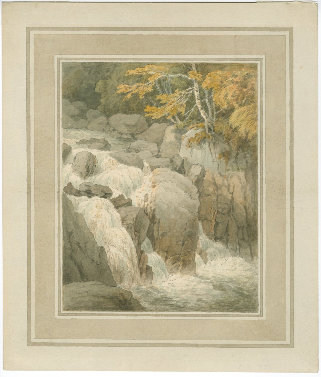 Fall of the Braan fra Eremitasjen ved Dunkeld av John White Abbott