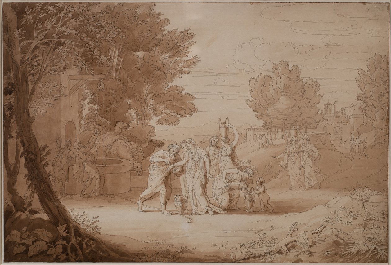 Rebecca ved brønnen, 1807 av John White Abbott