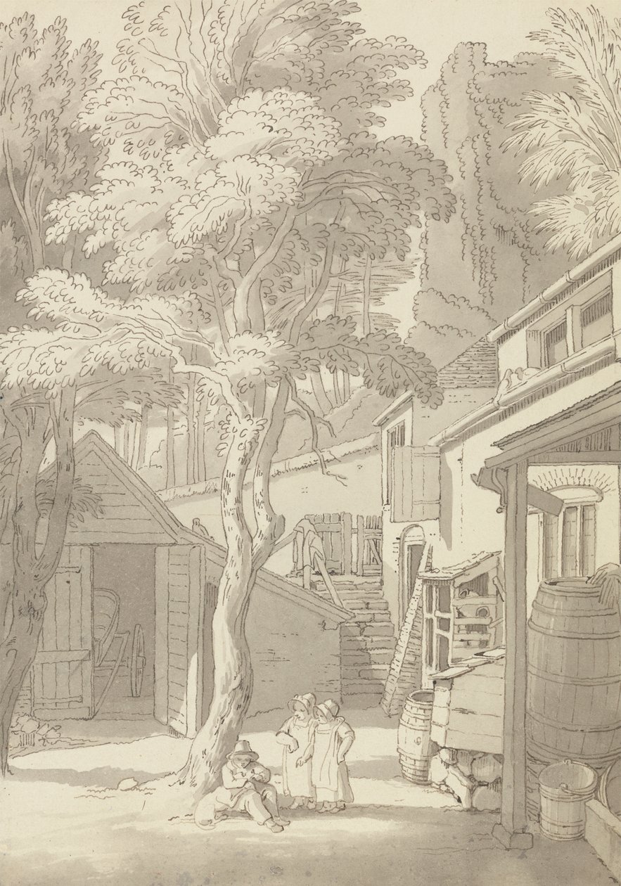 Gårdsplassen til Mr. Bank's House, Northernhay, Exeter av John White Abbott