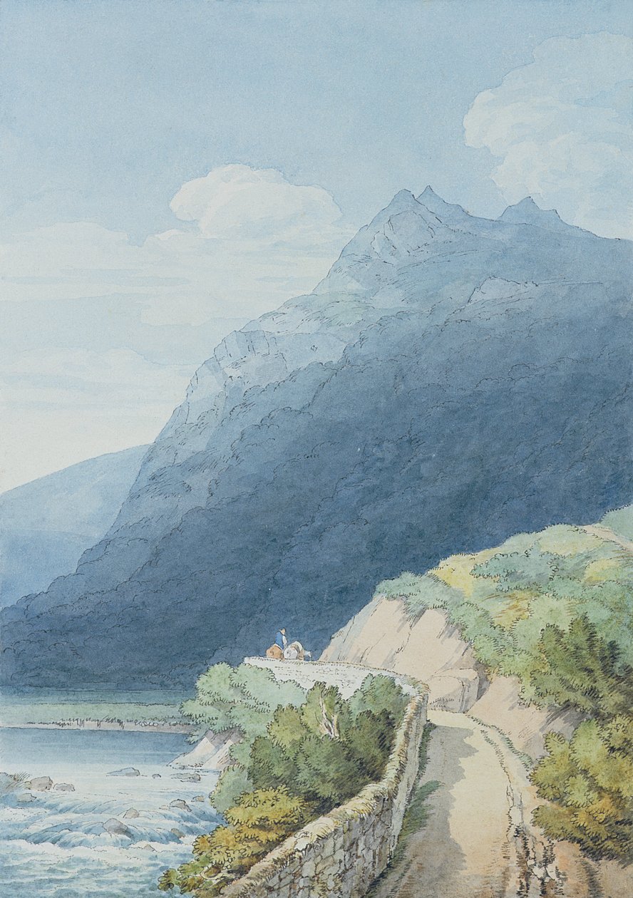 Darten ved Holne Chase, Devon (wc, penn og blekk) av John White Abbott