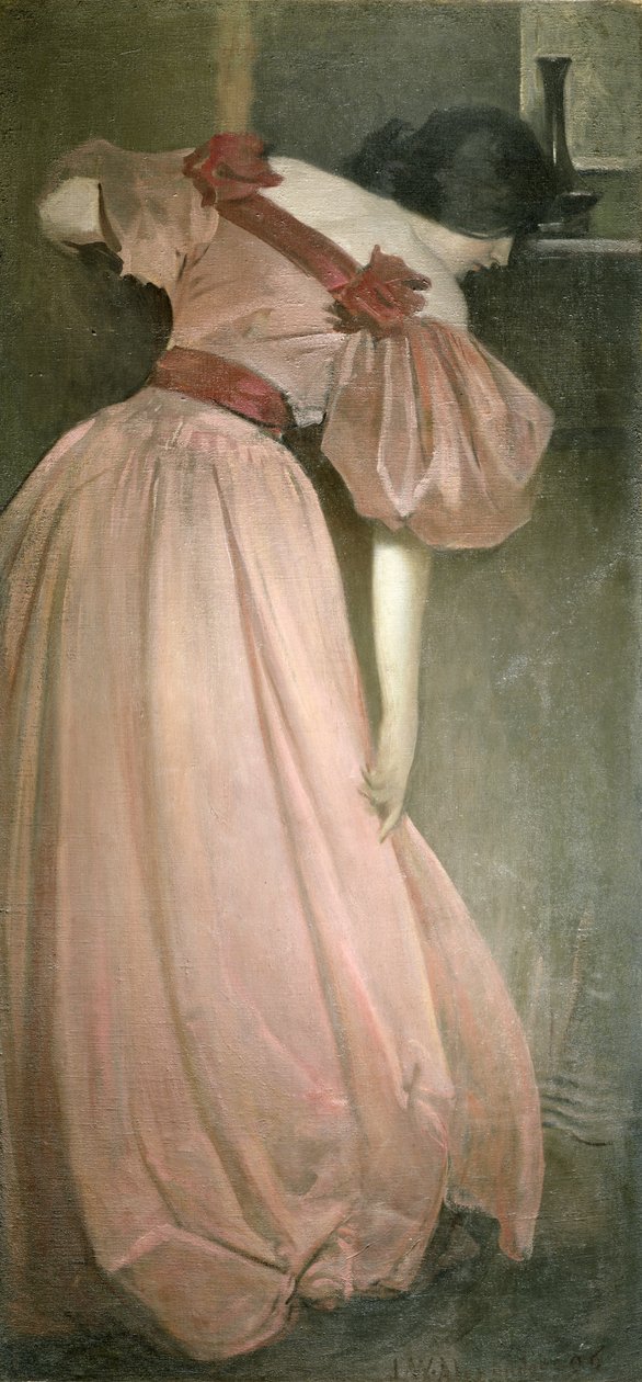 Portrettstudie i rosa (The Pink Gown), 1896 av John White Alexander