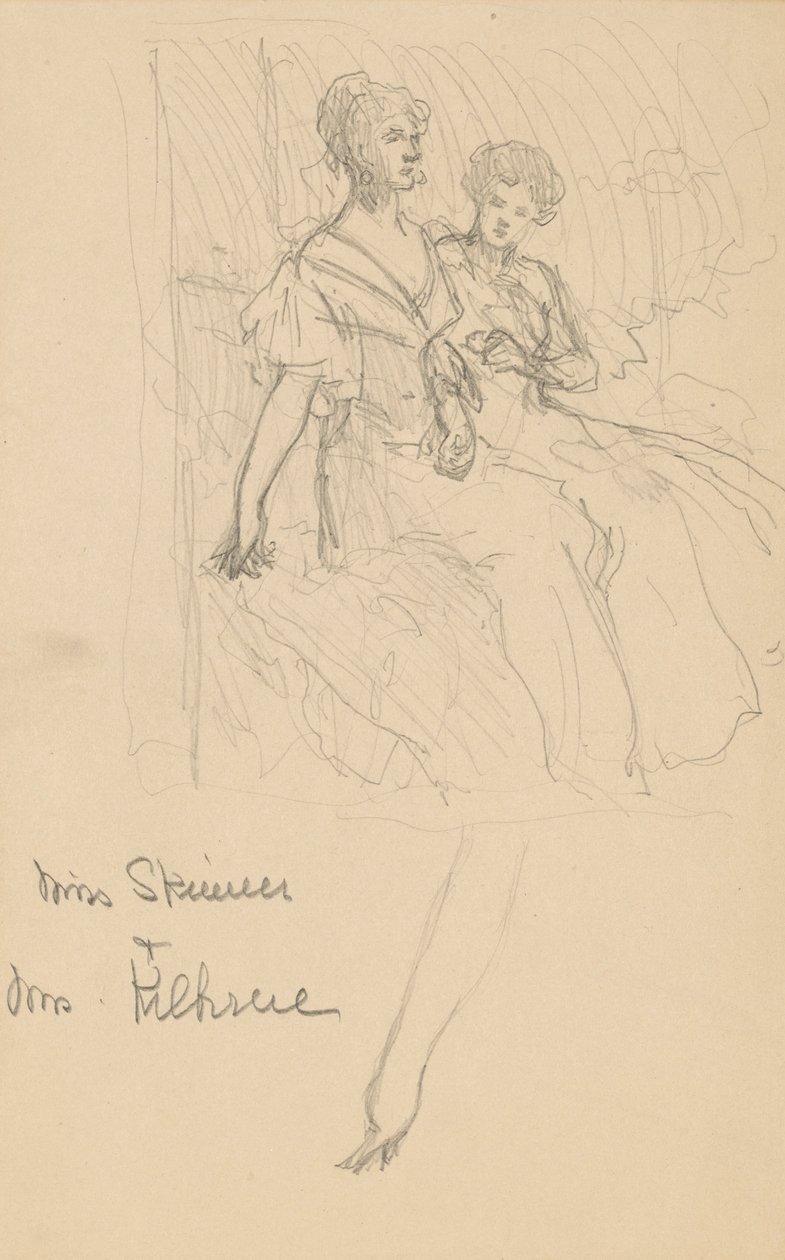 Studie for The Skinner Sisters av John White Alexander