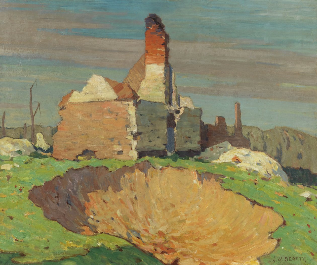 Et skjellhull, 1914-19 av John William Beatty