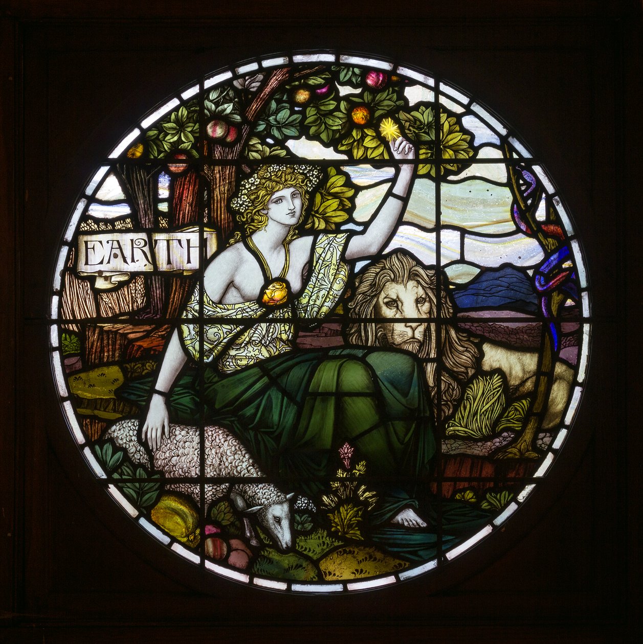 Biddulph Grange, James Powell & Sons, John William Brown (1842-1928), Earth, 1903, Art Nouveau av John William Brown