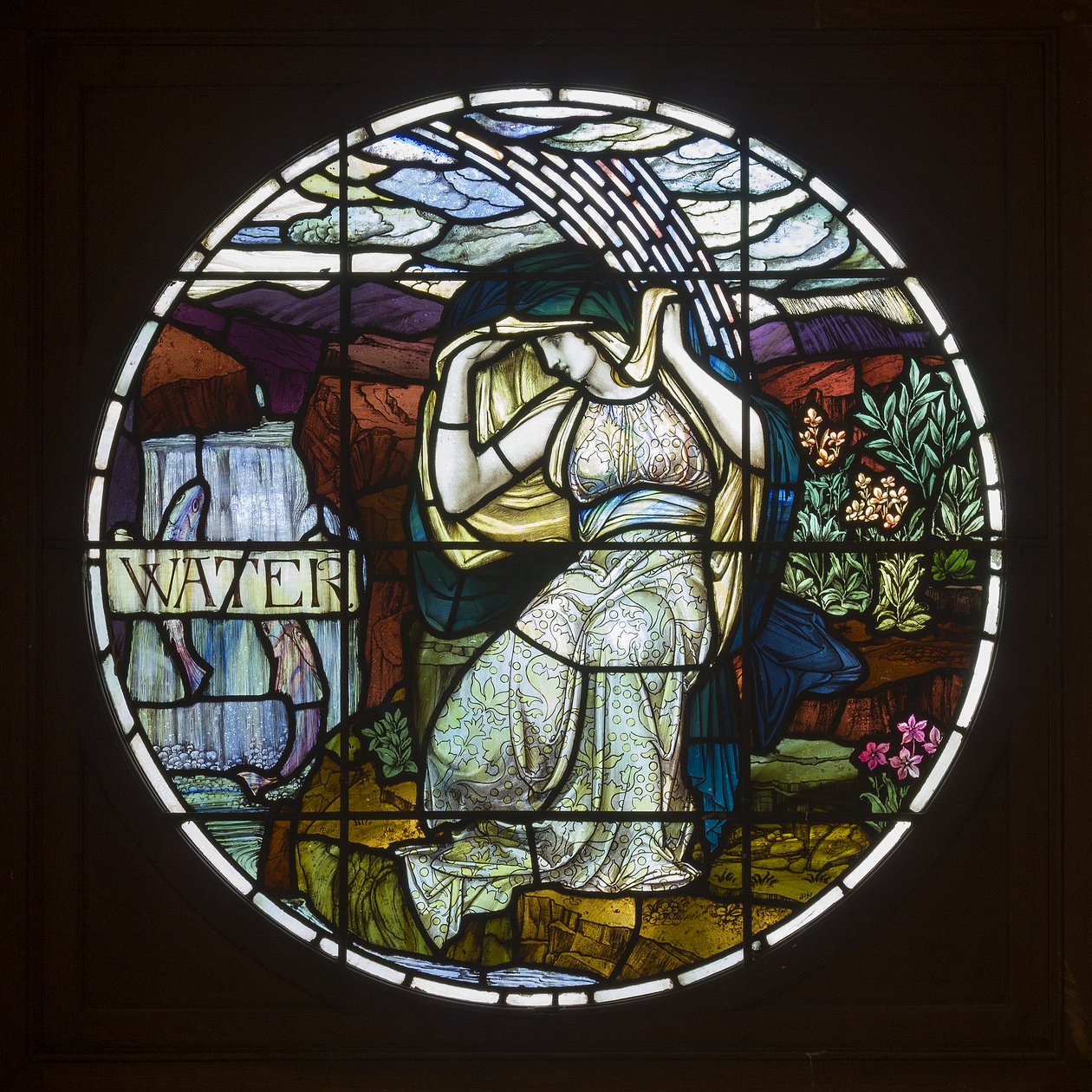 Biddulph Grange, James Powell & Sons, John William Brown (1842-1928), Water, 1903, jugendstil av John William Brown