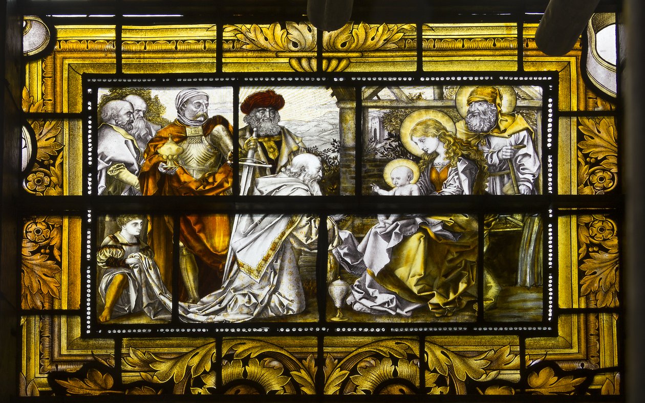 Oxford, Trinity College, James Powell & Sons, John William Brown (1842-1928), The Adoration Of The Magi, 1885 av John William Brown