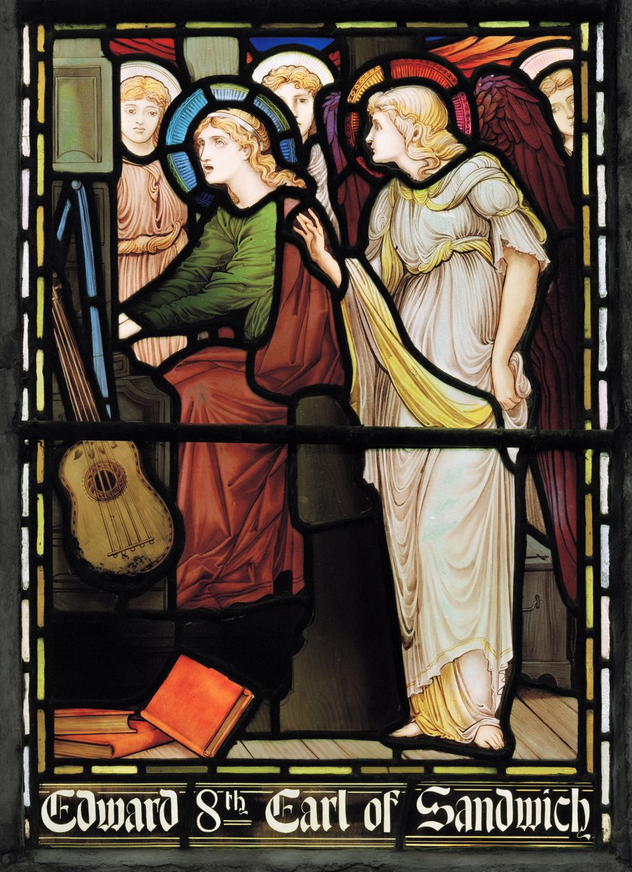 St Cecilia Singing, Lady Chapel Window, ca. 1885 (farget glass) av John William Brown