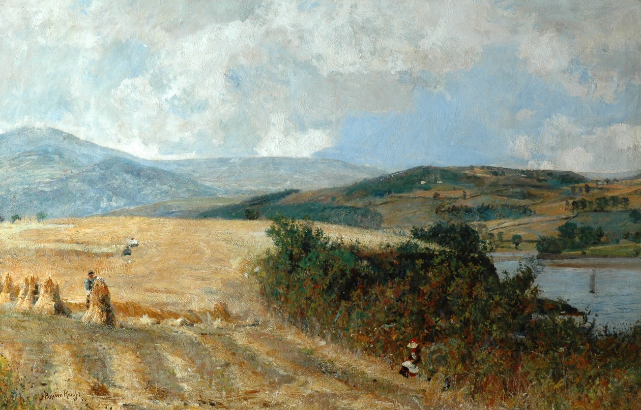 Harvest Time på Conway River, ca. 1890 av John William Buxton Knight
