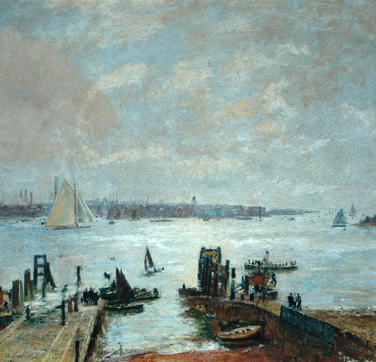 Portsmouth havn, 1907 av John William Buxton Knight