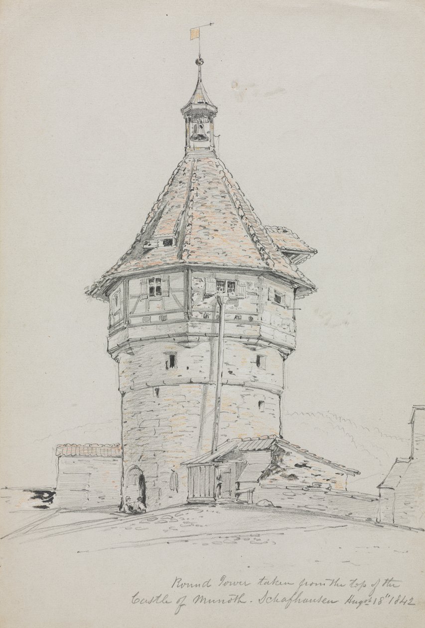 Rundetårn, Munothslottet, Schafhausen, Sveits av John William Casilear