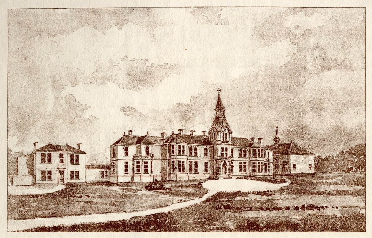 Lunatic Asylum i Newcastle upon Tyne, Coxlodge, ca. 1829 (fotolito) av John William Dyson
