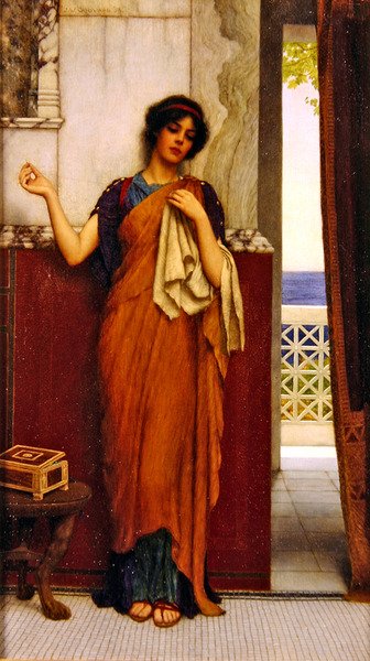 Et sting i tid (tomgangstanker) av John William Godward