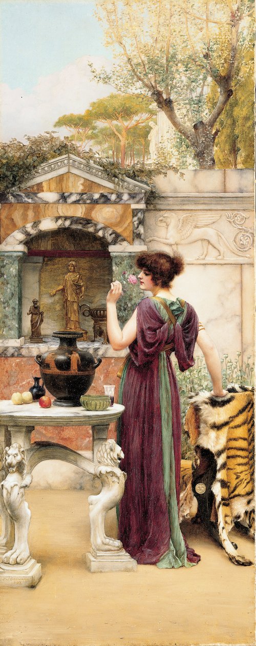 Ved Garden Shrine, Pompeii av John William Godward