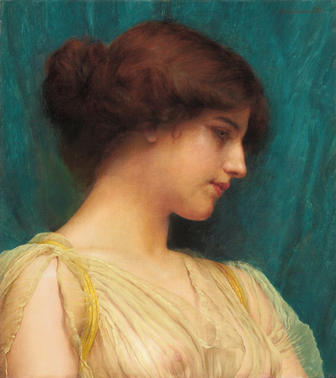 Studie av en jentes hode, 1899 av John William Godward
