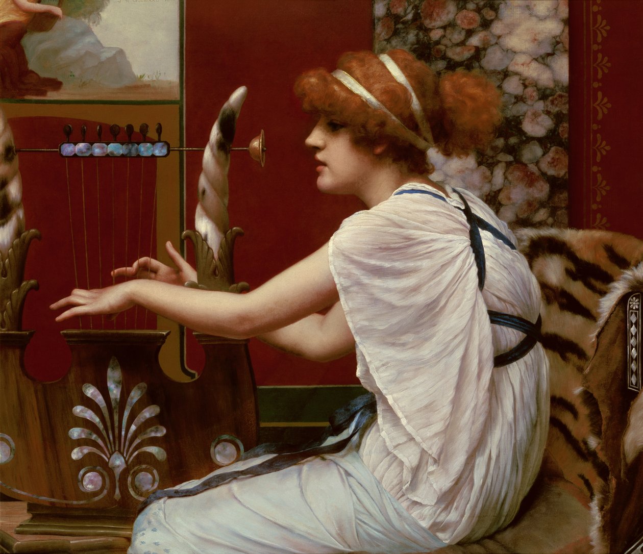 The Muse Erato at her Lyre, 1895 av John William Godward