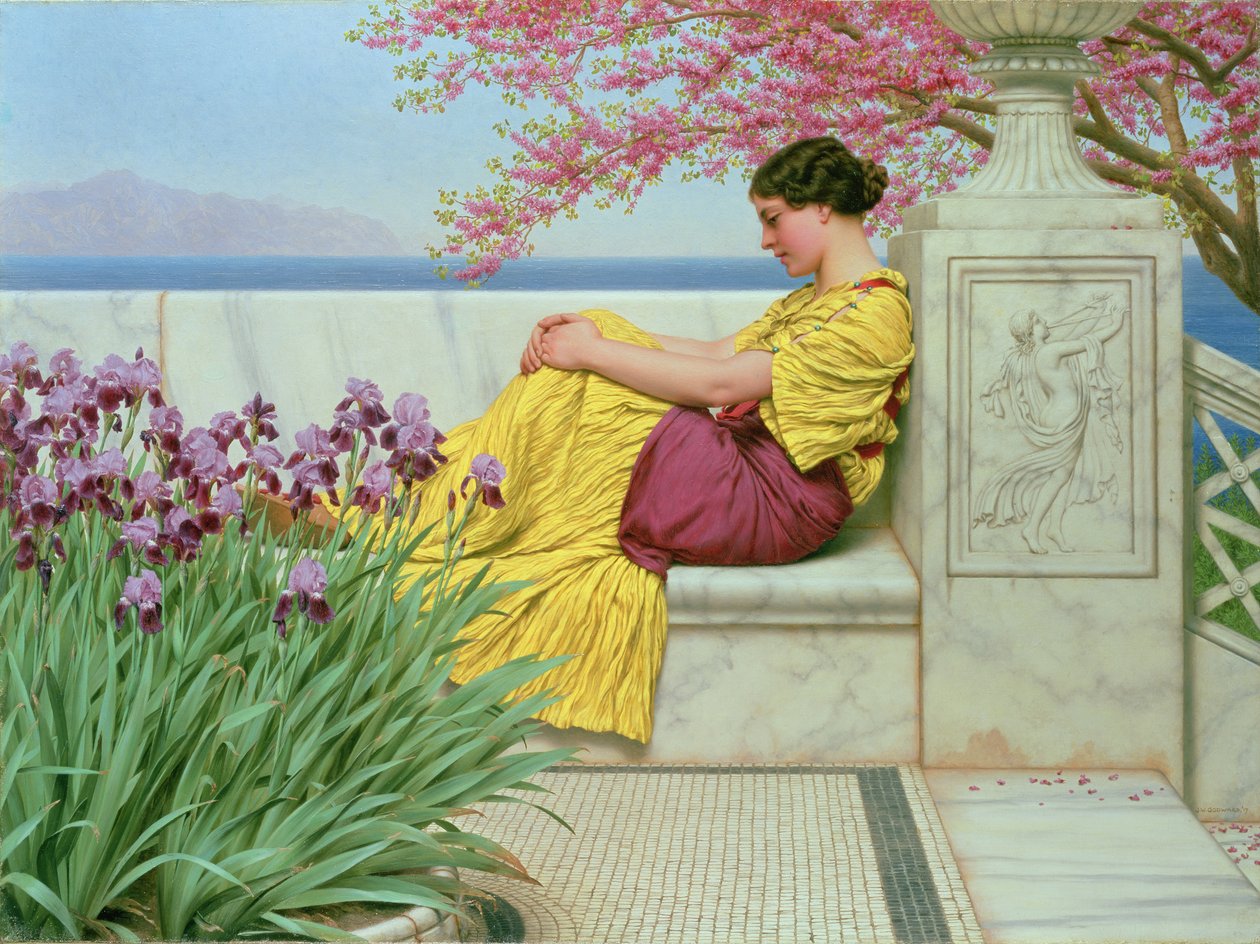 Under blomsten som henger på grenen, 1917 av John William Godward