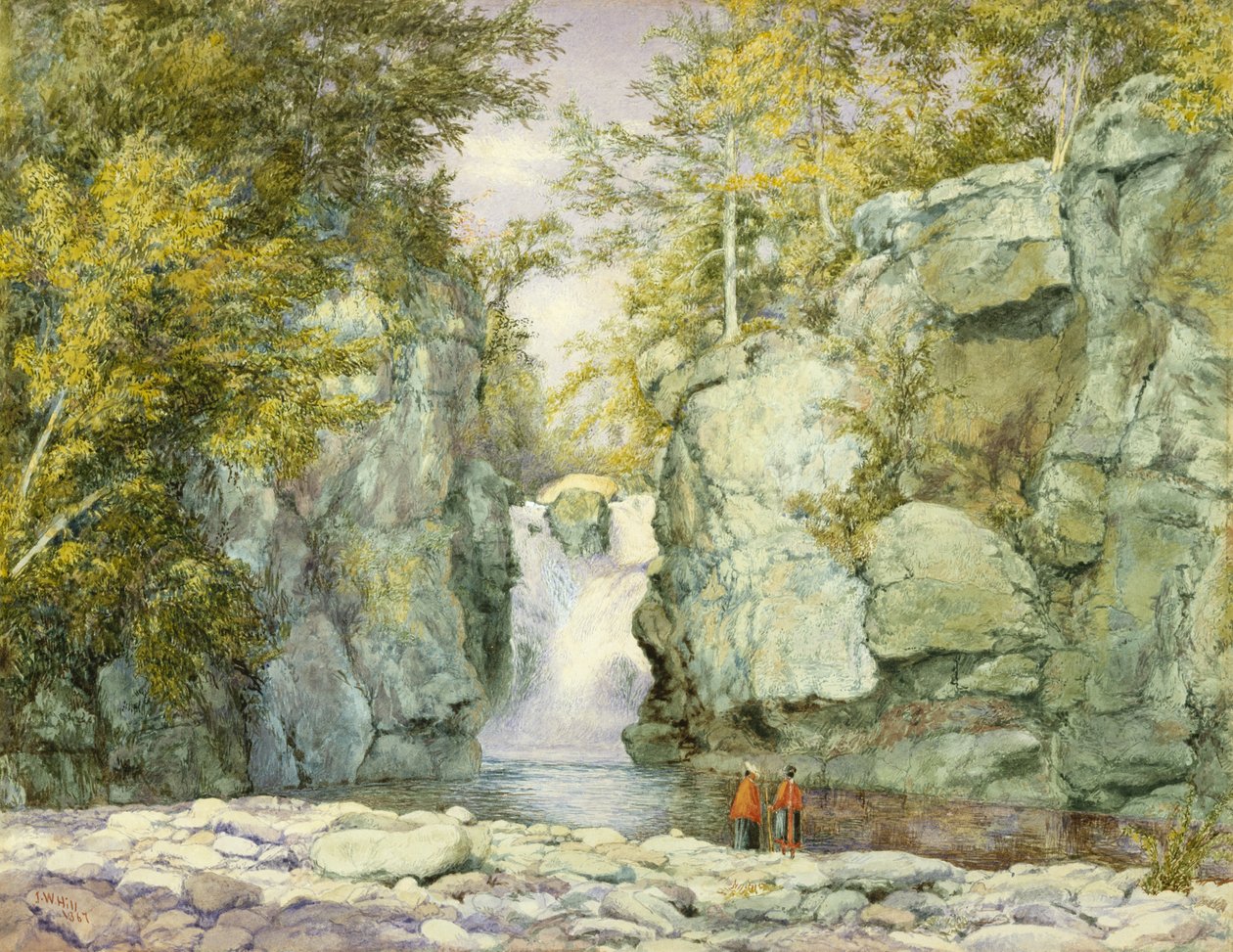 Fawns Leap, Catskill Mountains, 1867 (wc på papir) av John William Hill
