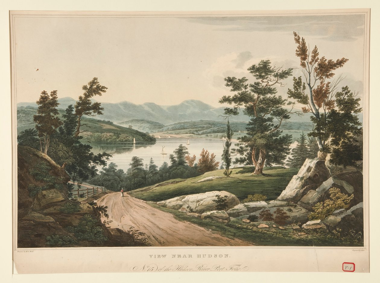 Utsikt nær Hudson/ #15 av Hudson River Portfolio av John William Hill