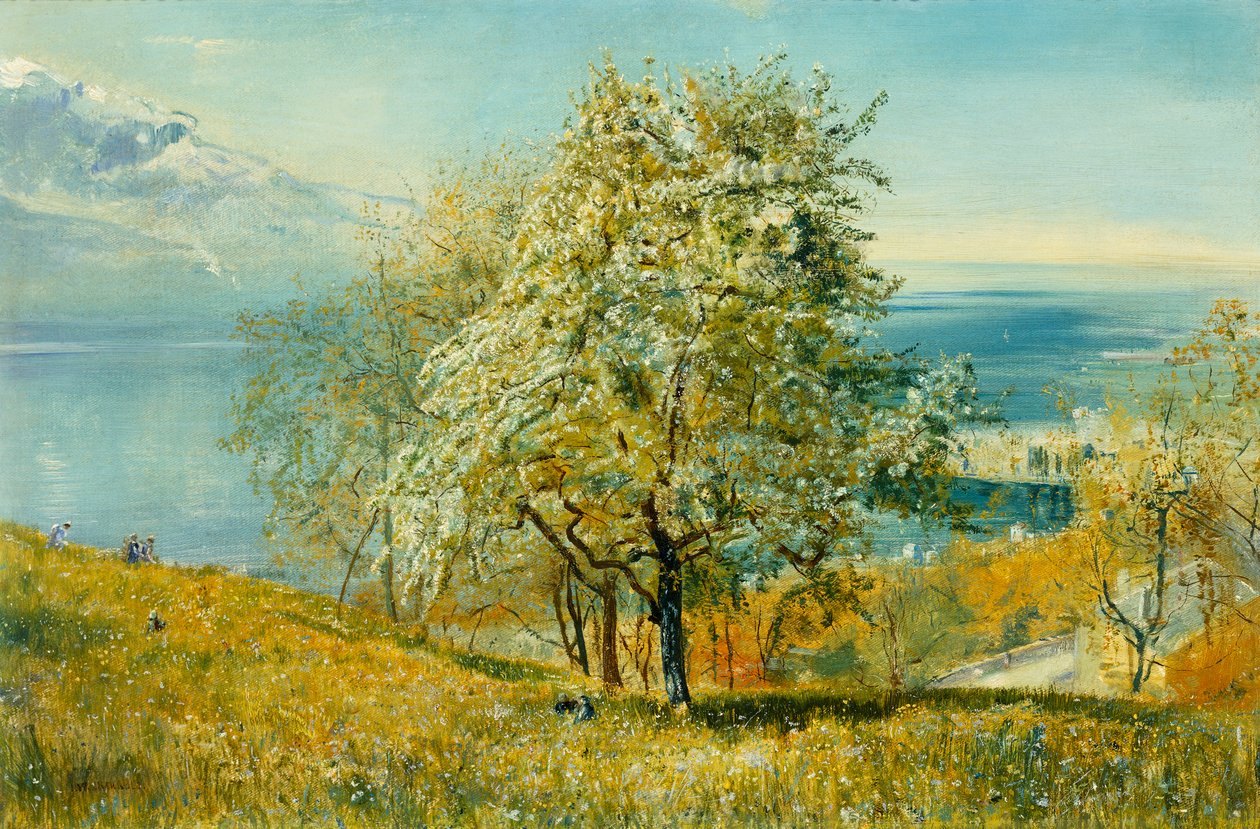 En alpin innsjø av John William Inchbold