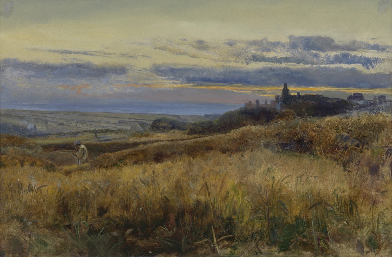 Kornåker ved solnedgang av John William Inchbold
