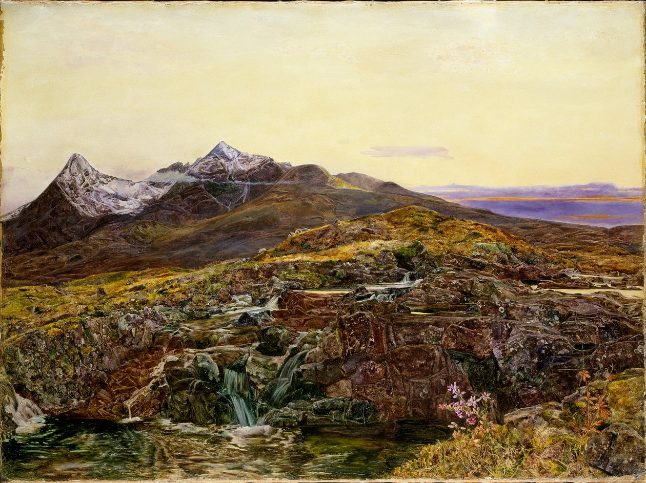 Cullin Ridge, Skye, fra Sligachan, 1855 av John William Inchbold