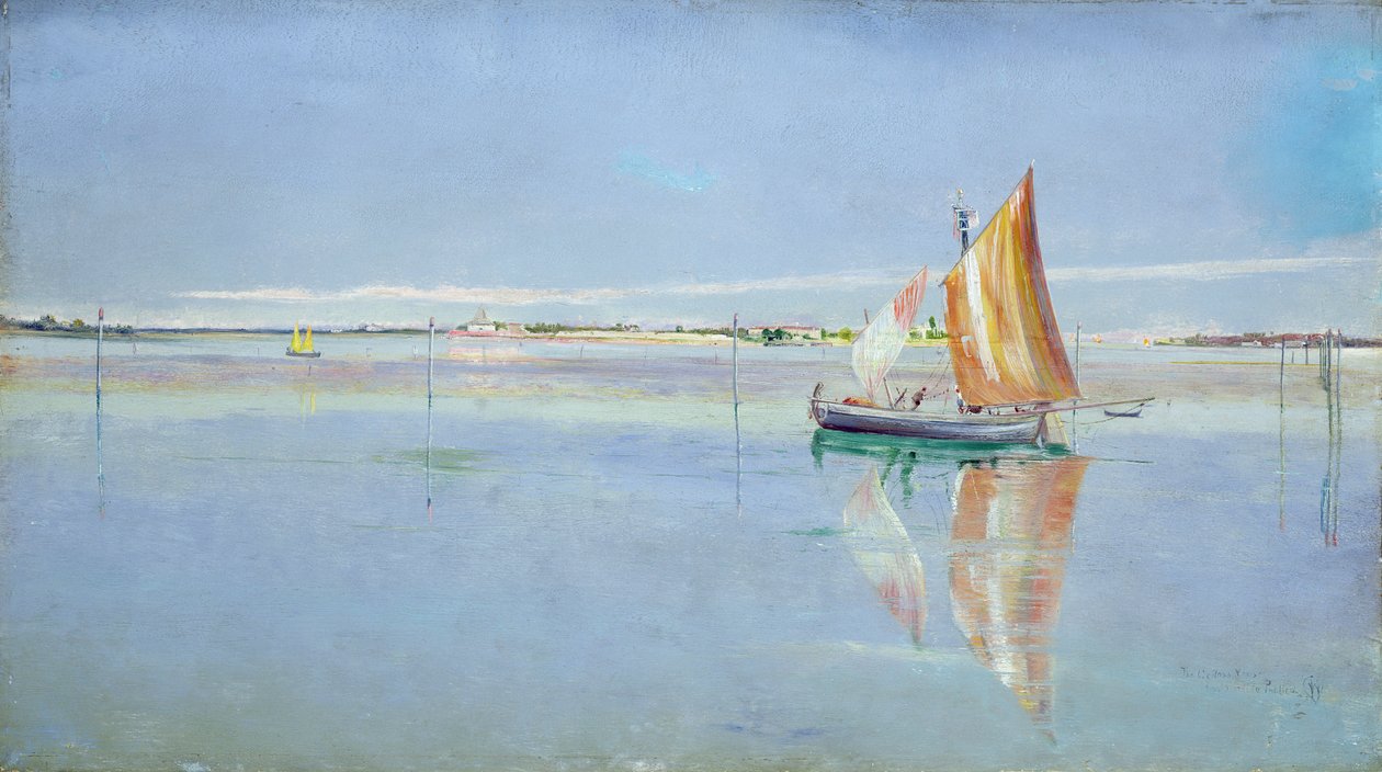 On the Lagoon, Venezia (olje på lerret) av John William Inchbold