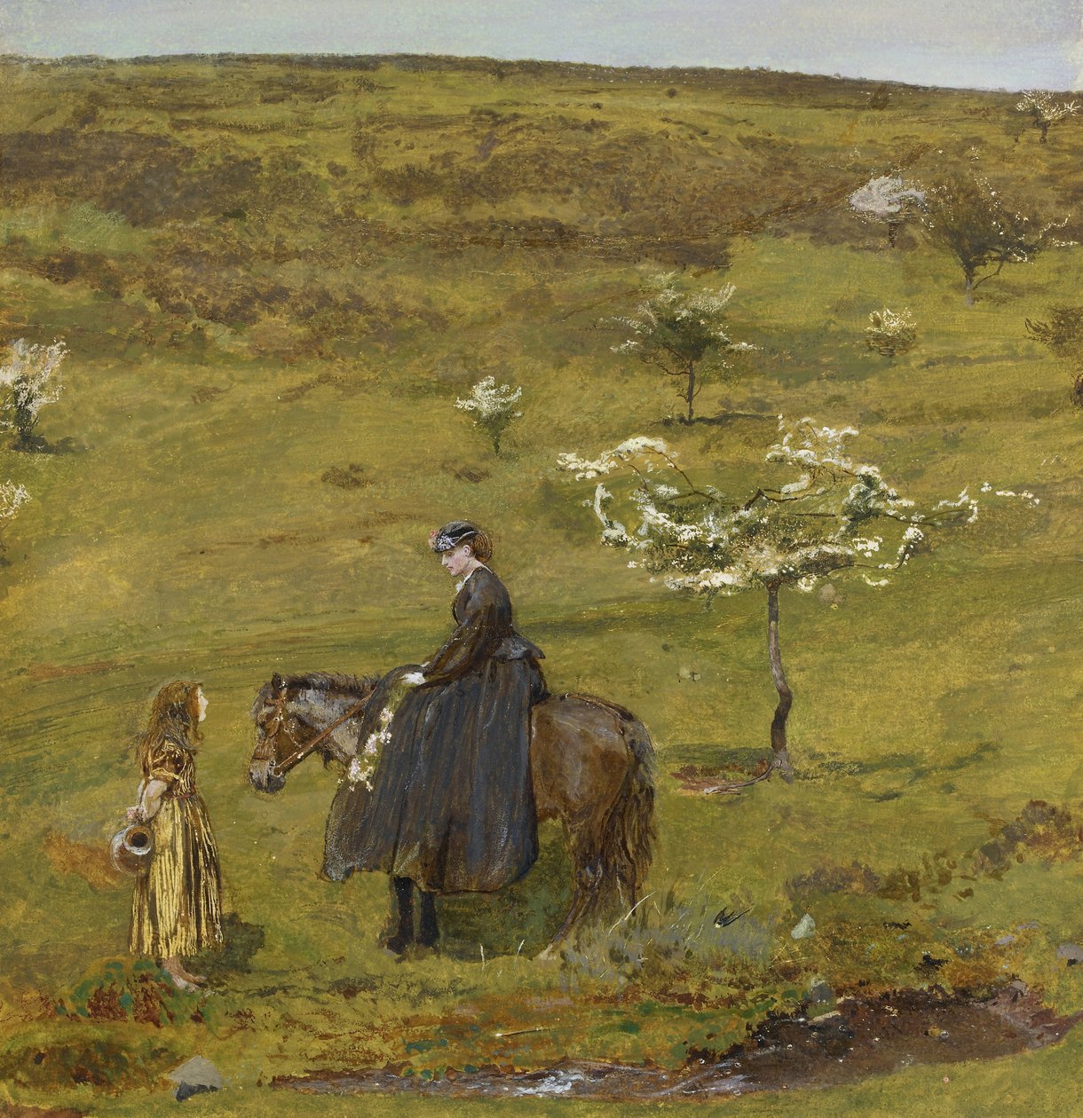 May on the Hill (akvarell med kroppsfarge) av John William North
