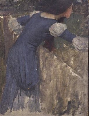 En studie for blomsterplukkeren (olje på lerret) av John William Waterhouse