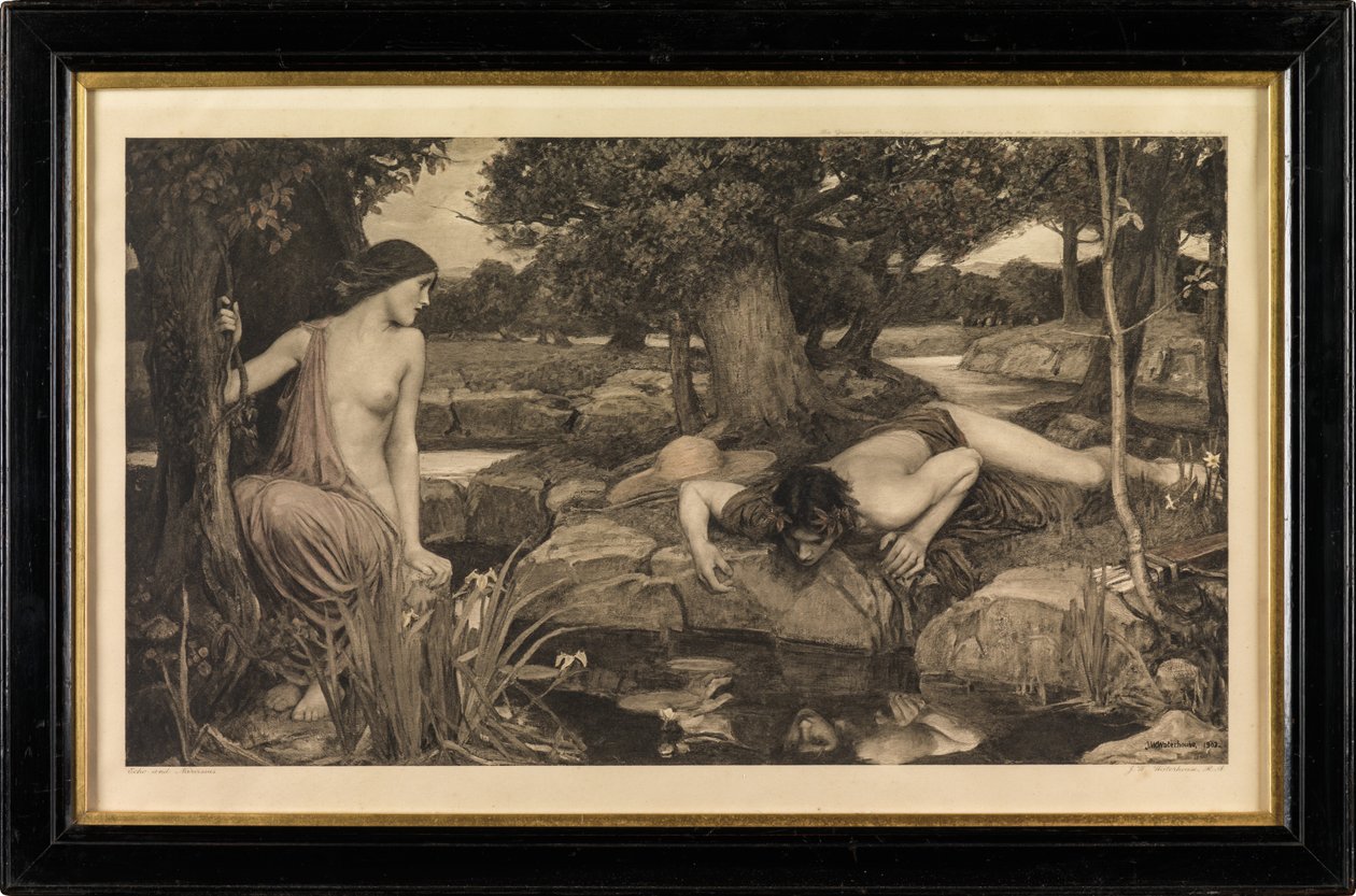Ekko og Narcissus (fotogravyr) av John William Waterhouse