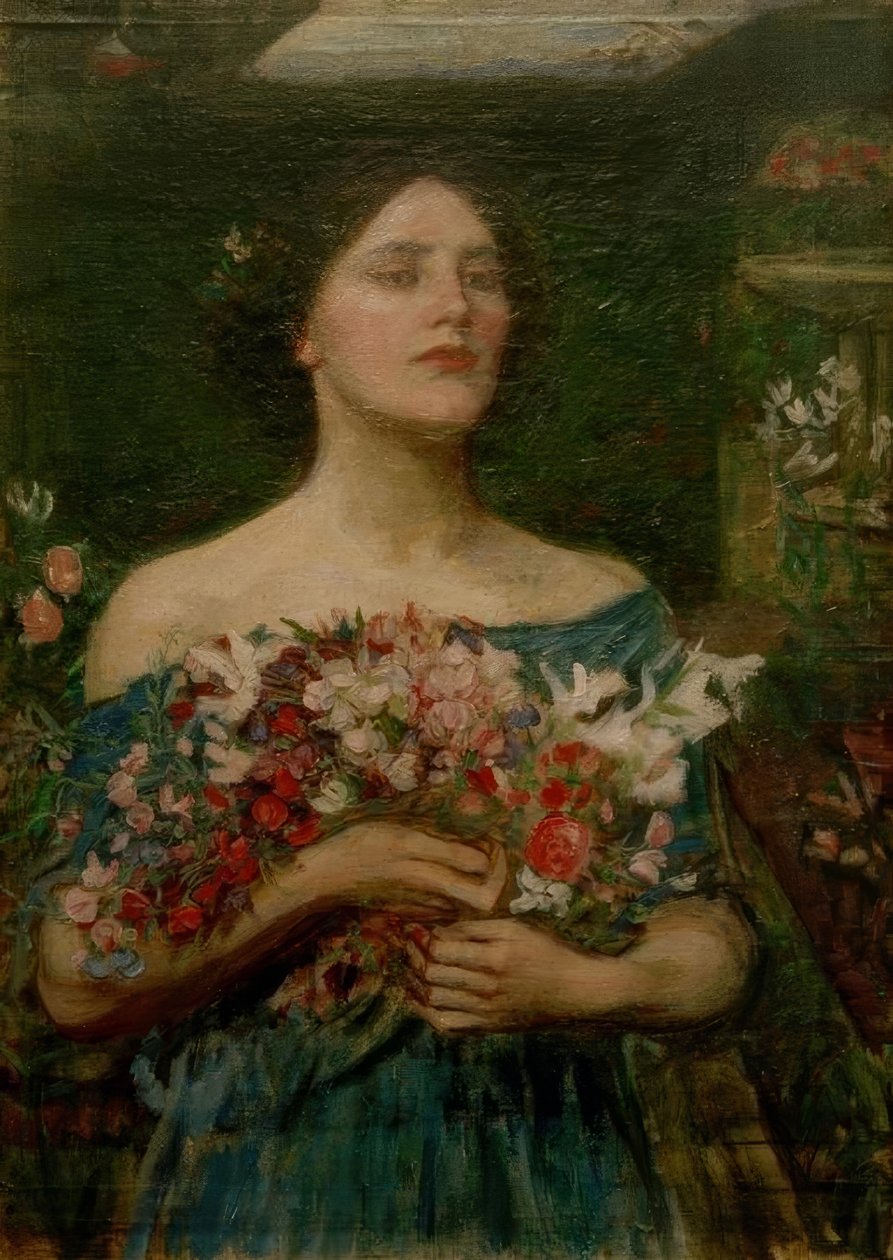 Samle roseknopper mens du kan av John William Waterhouse