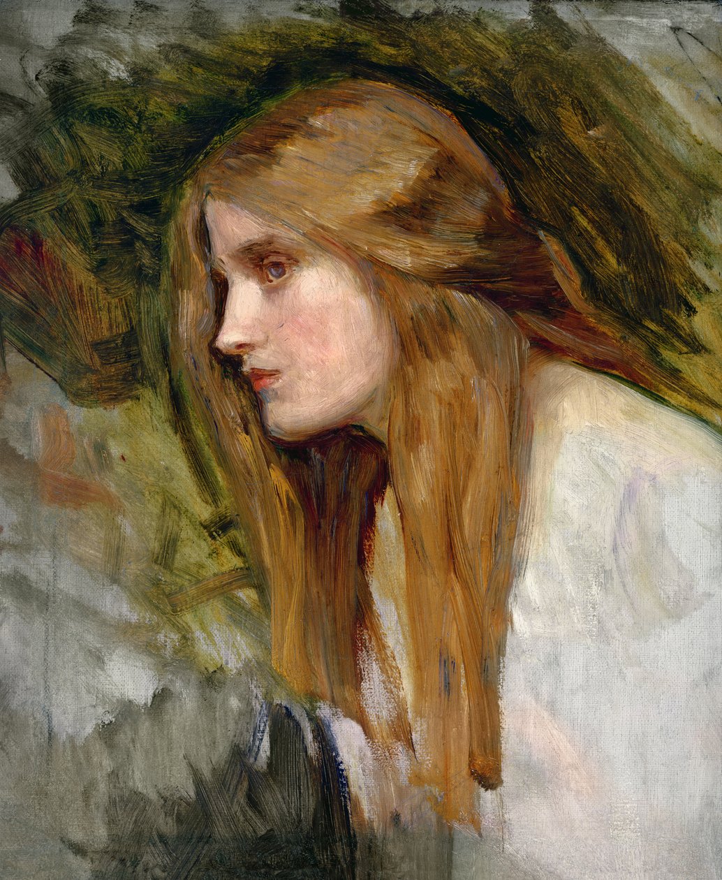 Head of a Girl, ca. 1896 av John William Waterhouse
