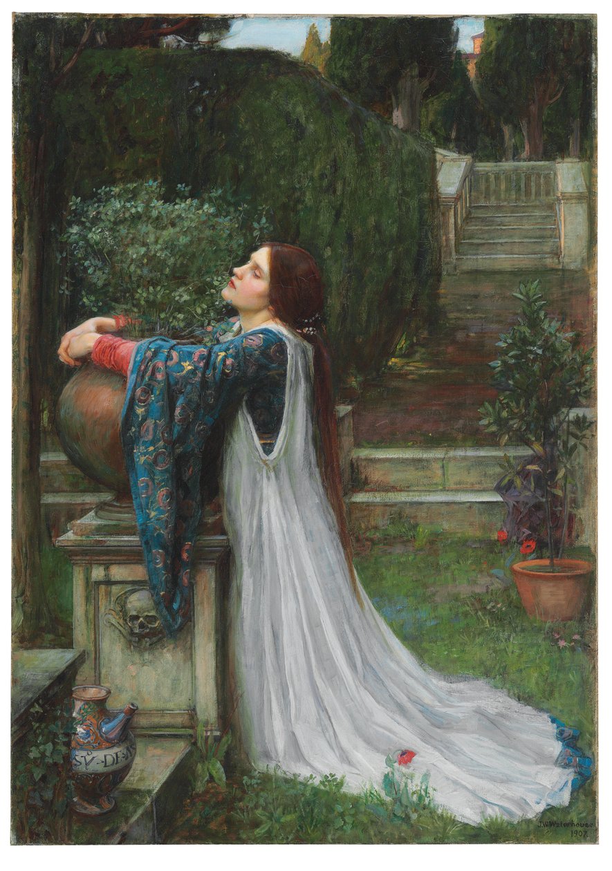Isabella og potten med basilikum, 1907 av John William Waterhouse