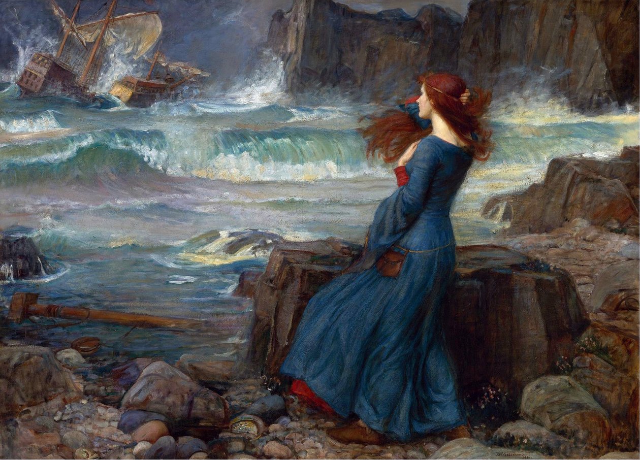 Miranda - The Tempest (Shakespeare) - Peinture av John William Waterhouse av John William Waterhouse